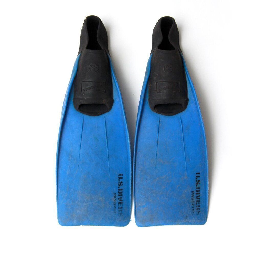 U.S. Divers Passport Fins Calypso Black‎ Blue Size 7-9 Made Italy